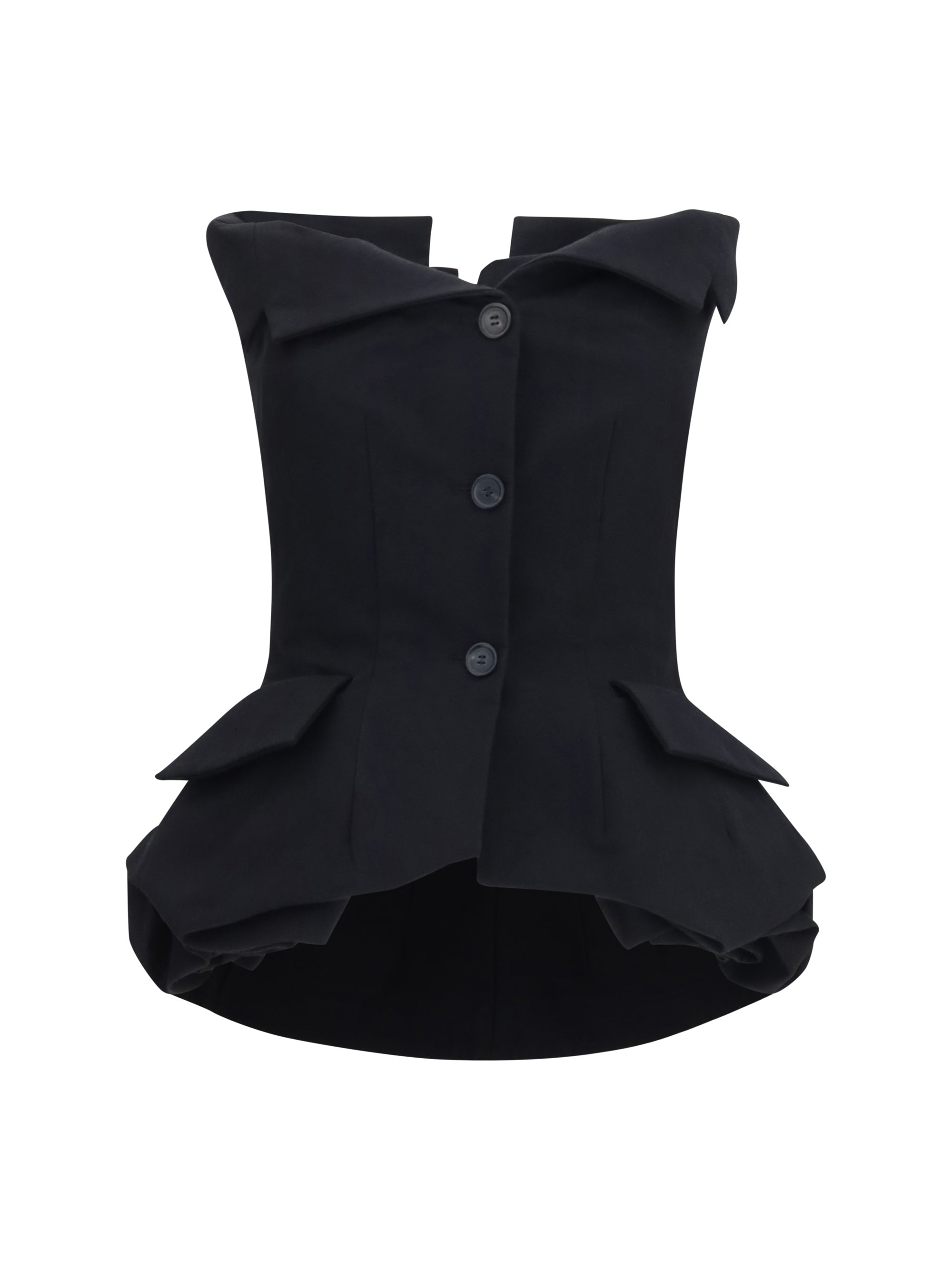 Magda Butrym Cotton Bustier Corset Bustier Top — Black