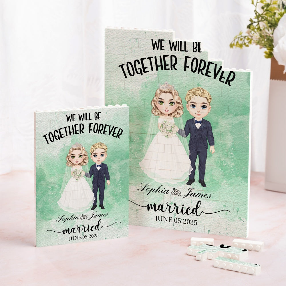 Novios personalizados Puzzles de ladrillos con nombre y fecha Regalo de aniversario de boda para parejas