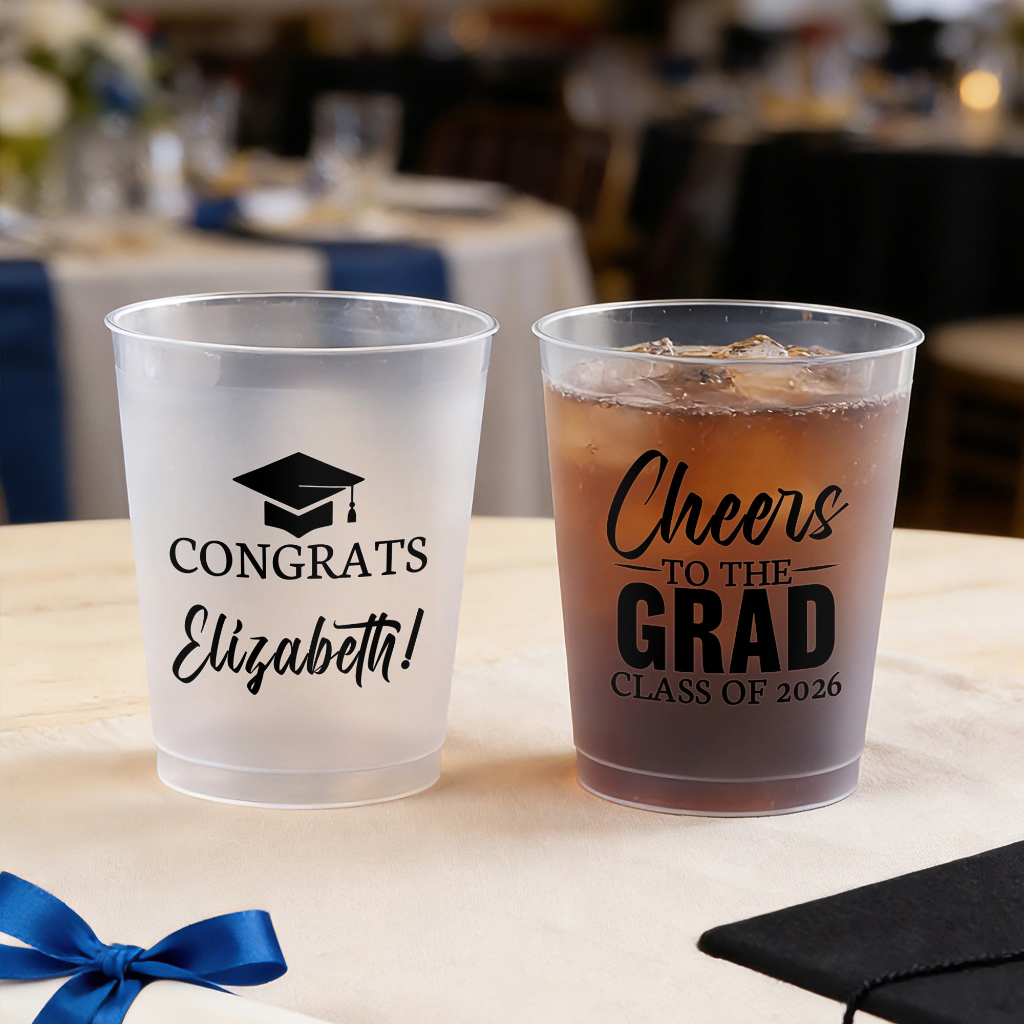 Vasos de Plástico Esmerilado Personalizados con el Nombre y el Año Set de 10 Vasos de Plástico Esmerilado Personalizados con el Nombre y el Año Set de 10 Vasos de Plástico Esmerilado Personalizados co