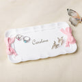 Personalizada Crema Textura Arcos Rosa Nombre Baratija Joyería Plato Estética Decoración para el Hogar Dama de honor Cumpleaños Regalo para Mujeres Niñas