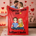 Personalizada Juntos desde hace años Arcoiris Personaje de dibujos animados Suave manta con nombre Decoración del hogar Cumpleaños San Valentín Regalo para pareja