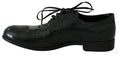 Women's Green Leather Broque Oxford Wingtip Shoes