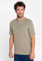Camiseta Pijama Hombre Manga Corta Tapeta Algodón Lisa - Verde 7607_40