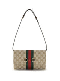 Gucci Horsebit Web Wallet — Beige