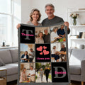 Corazón Personalizado 6 Fotos Manta Suave con Nombre y Texto Decoración del Hogar Día de San Valentín Cumpleaños Regalo para Pareja