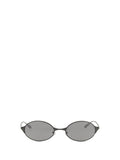 Alexander McQueen A000R6I3330 Oval Metal Frame Sunglasses — Black