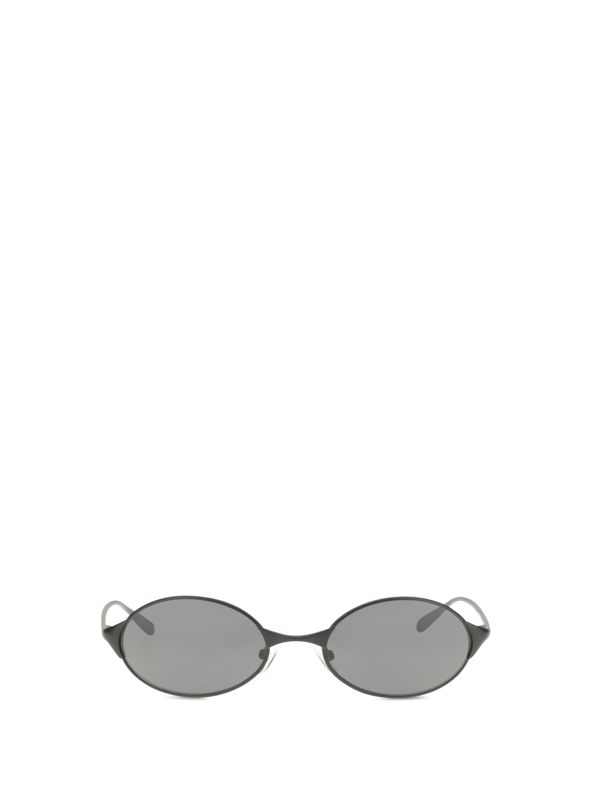 Alexander McQueen A000R6I3330 Oval Metal Frame Sunglasses — Black