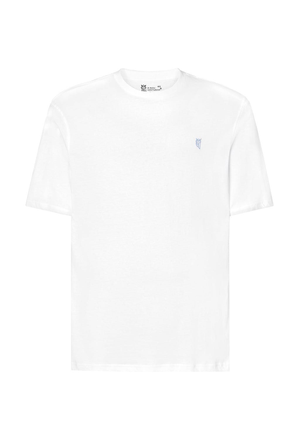Camiseta Pijama Hombre Manga Corta Redondo Algodón Lisa - Blanco 7630_01