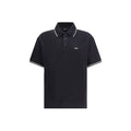Men's Embroidered Monogram Cotton Polo Black