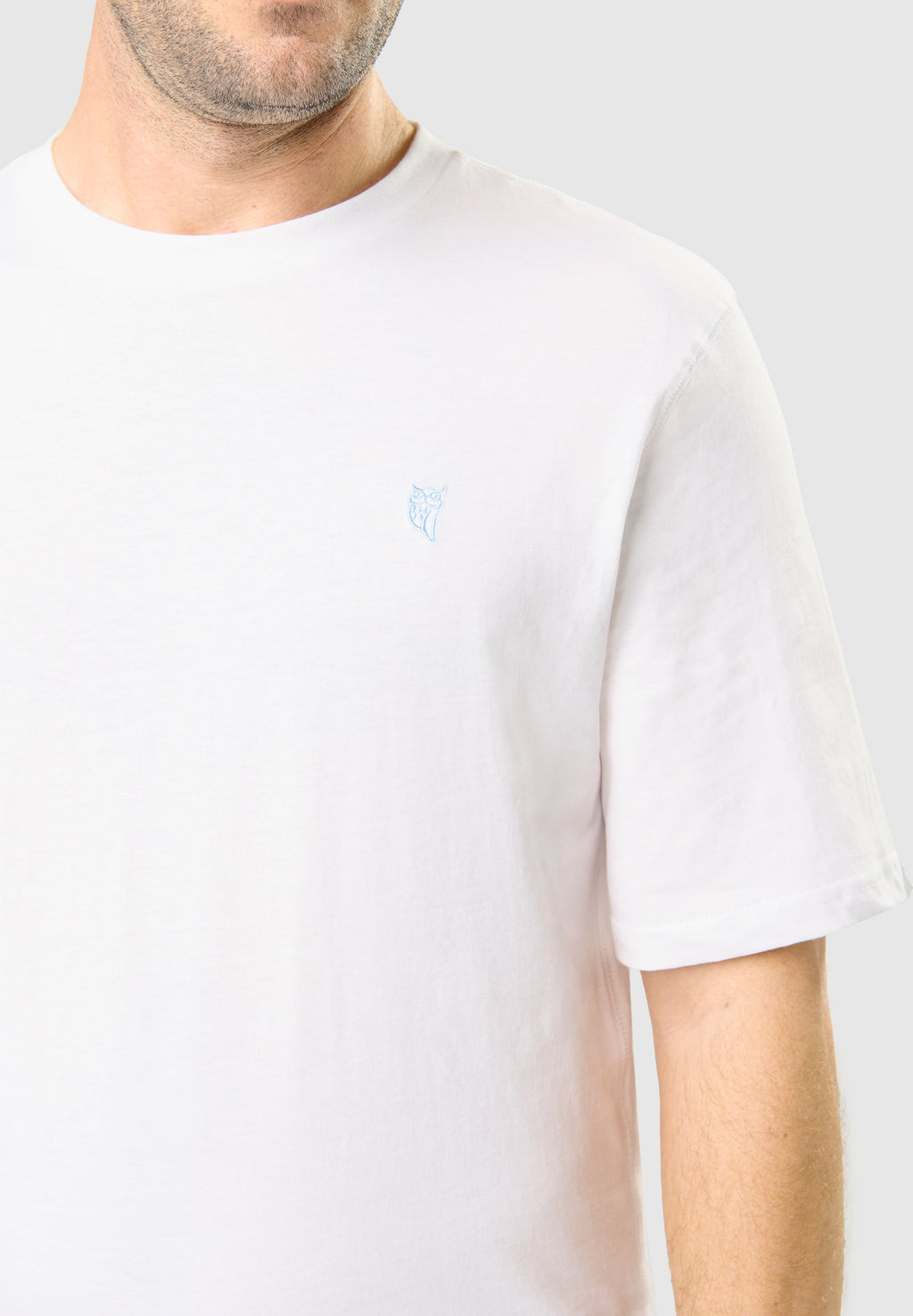 Camiseta Pijama Hombre Manga Corta Redondo Algodón Lisa - Blanco 7630_01