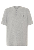 Camiseta Pijama Hombre Manga Corta Tapeta Algodón Lisa - Gris 7636_20