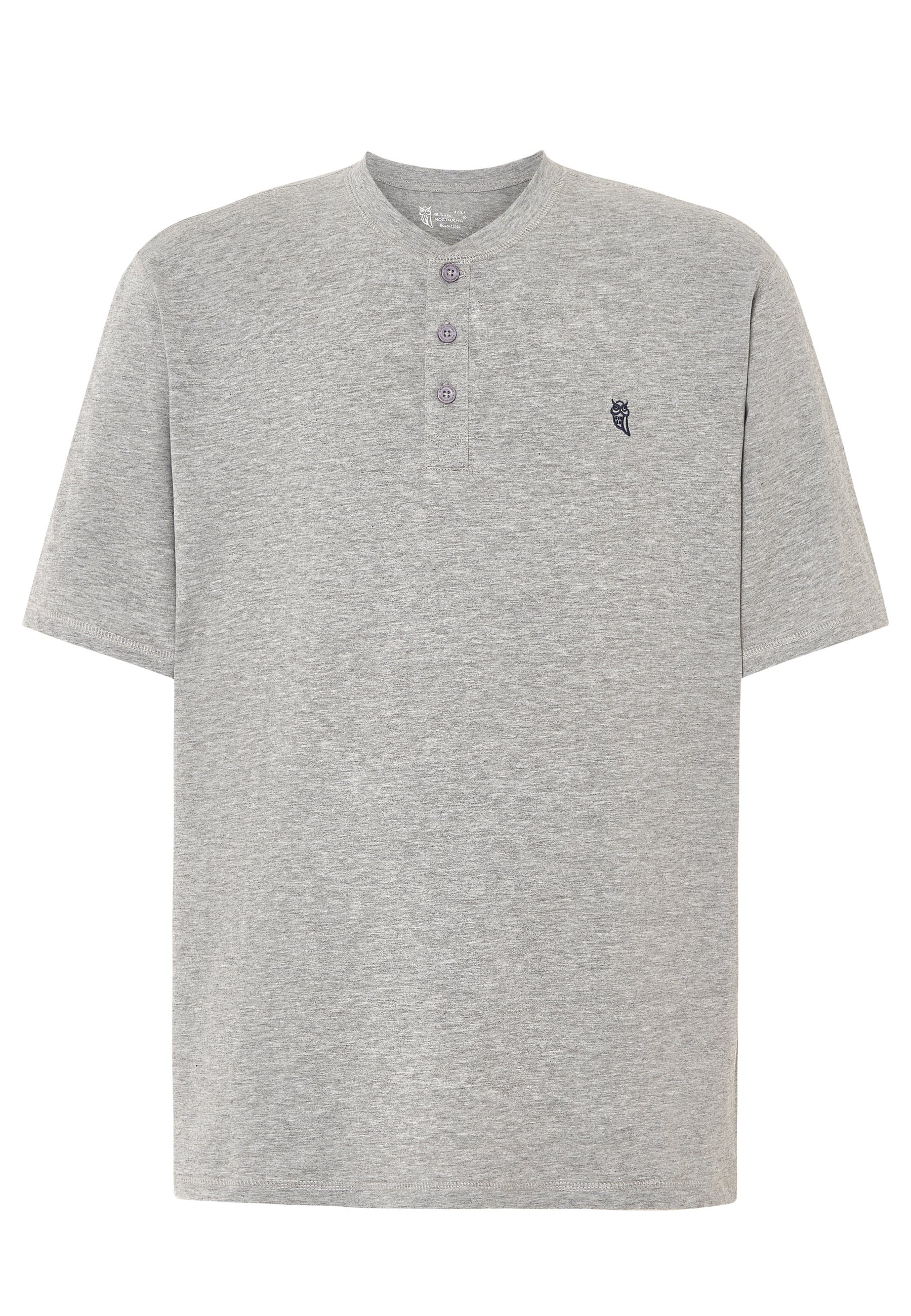 Camiseta Pijama Hombre Manga Corta Tapeta Algodón Lisa - Gris 7636_20