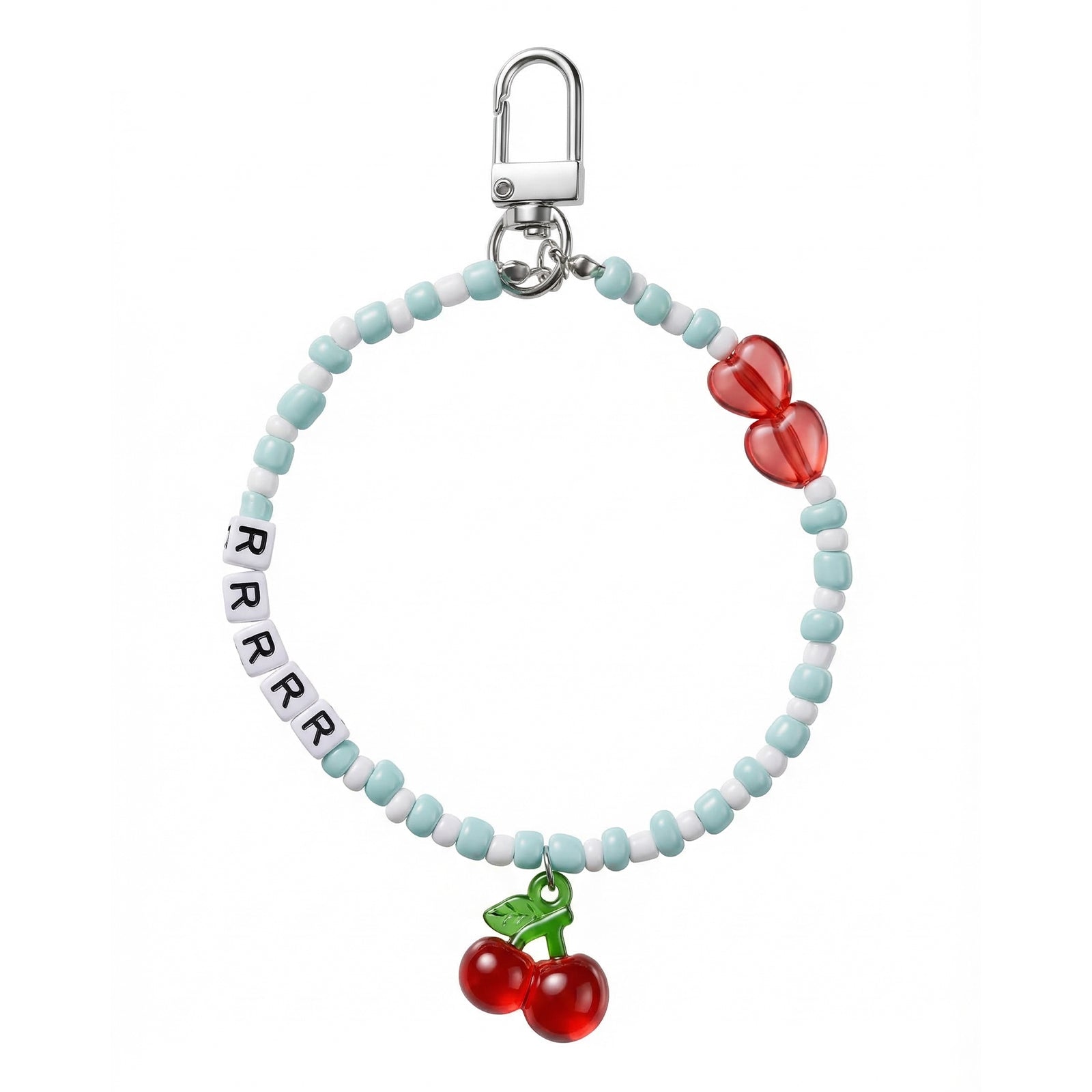 Mint Cherry Letter Beaded Strap