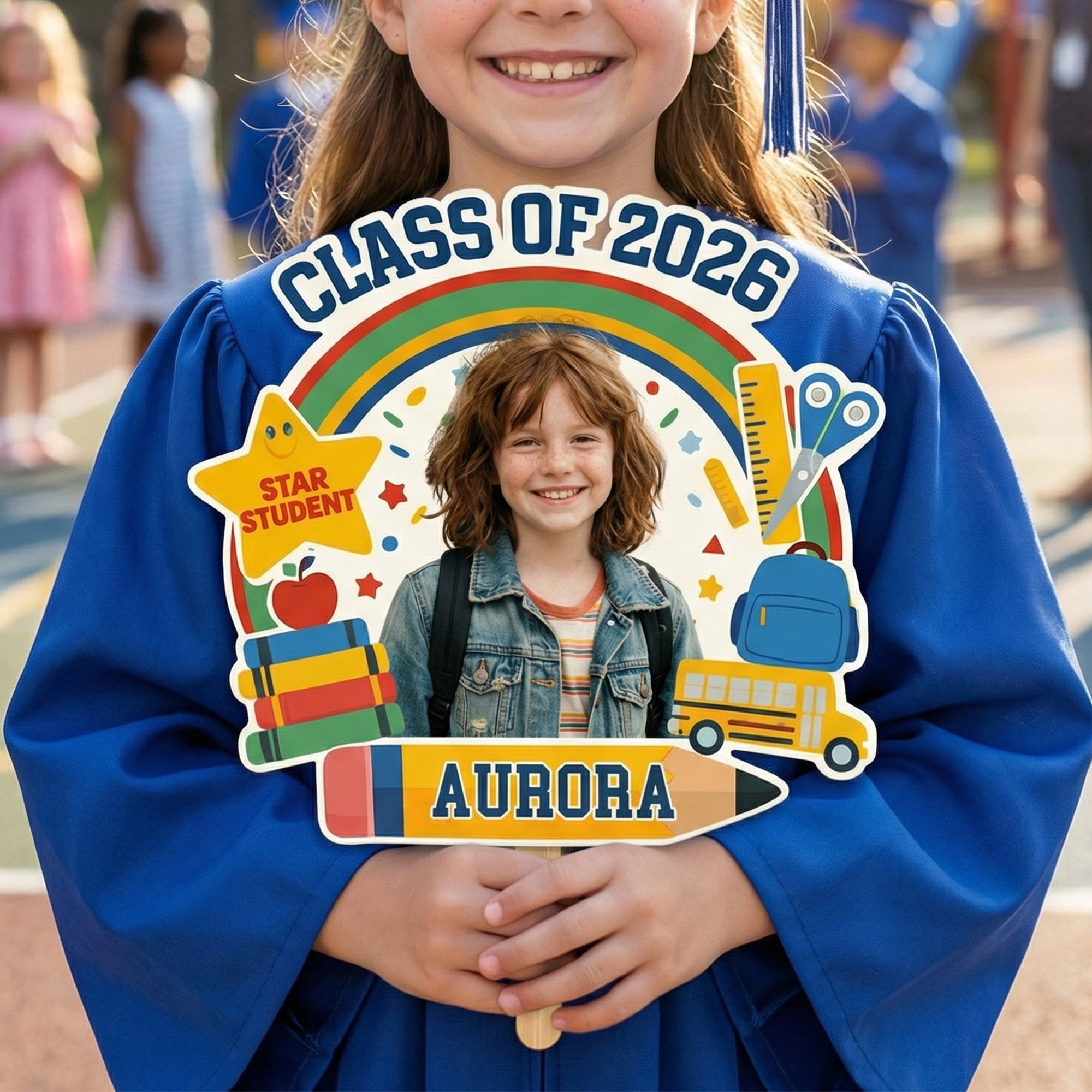 Abanico con Foto de Graduación Personalizado Clase 2026 con Nombre Ceremonia de Graduación Fiesta de Regalo para Graduados