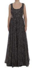 Women's Dark Silk Shift Gown Full Length Dress