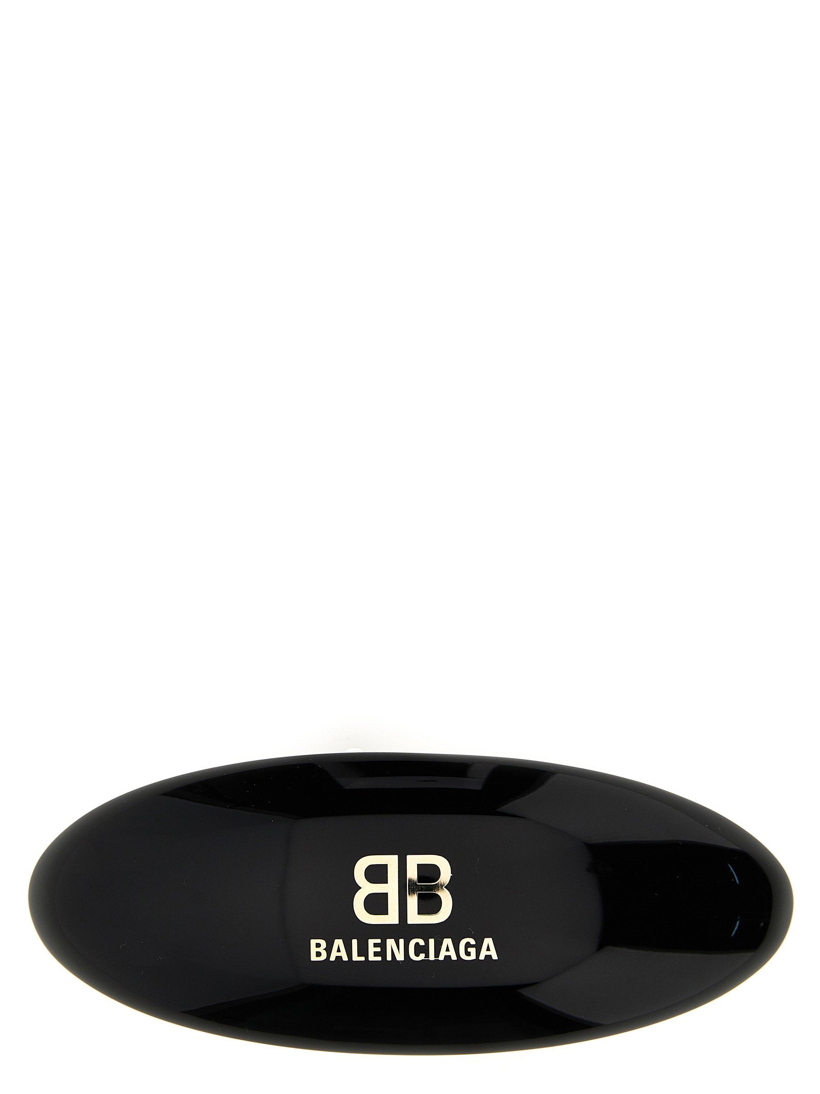 Balenciaga Logo-Embellished Resin Hair Clip — Black
