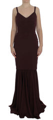 Women's Bordeaux Stretch Full Length Sheath Dress