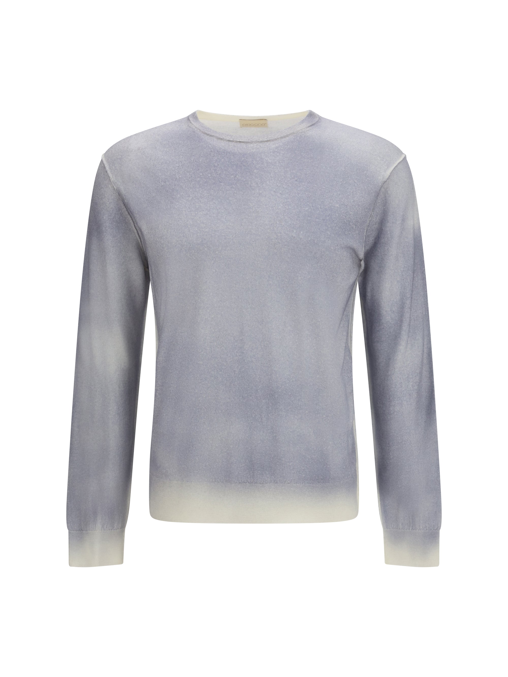 Aragona Cashmere Merino Wool Crewneck Sweater — Gray