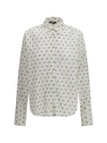GCDS Broderie Anglaise With Logo Embroidery Shirt — White