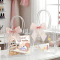 Bolsa de regalo transparente personalizada The Nail Atelier con texto y lazo rosa Nail Studio Gift for Girl Woman