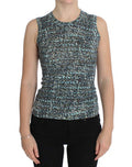 Women's Blue Wool Sweater Sleeveless Pullover Clothing