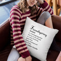 Acción de amigos personalizada Definición Suave Funda de almohada con texto Decoración del sofá Acción de Gracias Cumpleaños Regalo para amigos