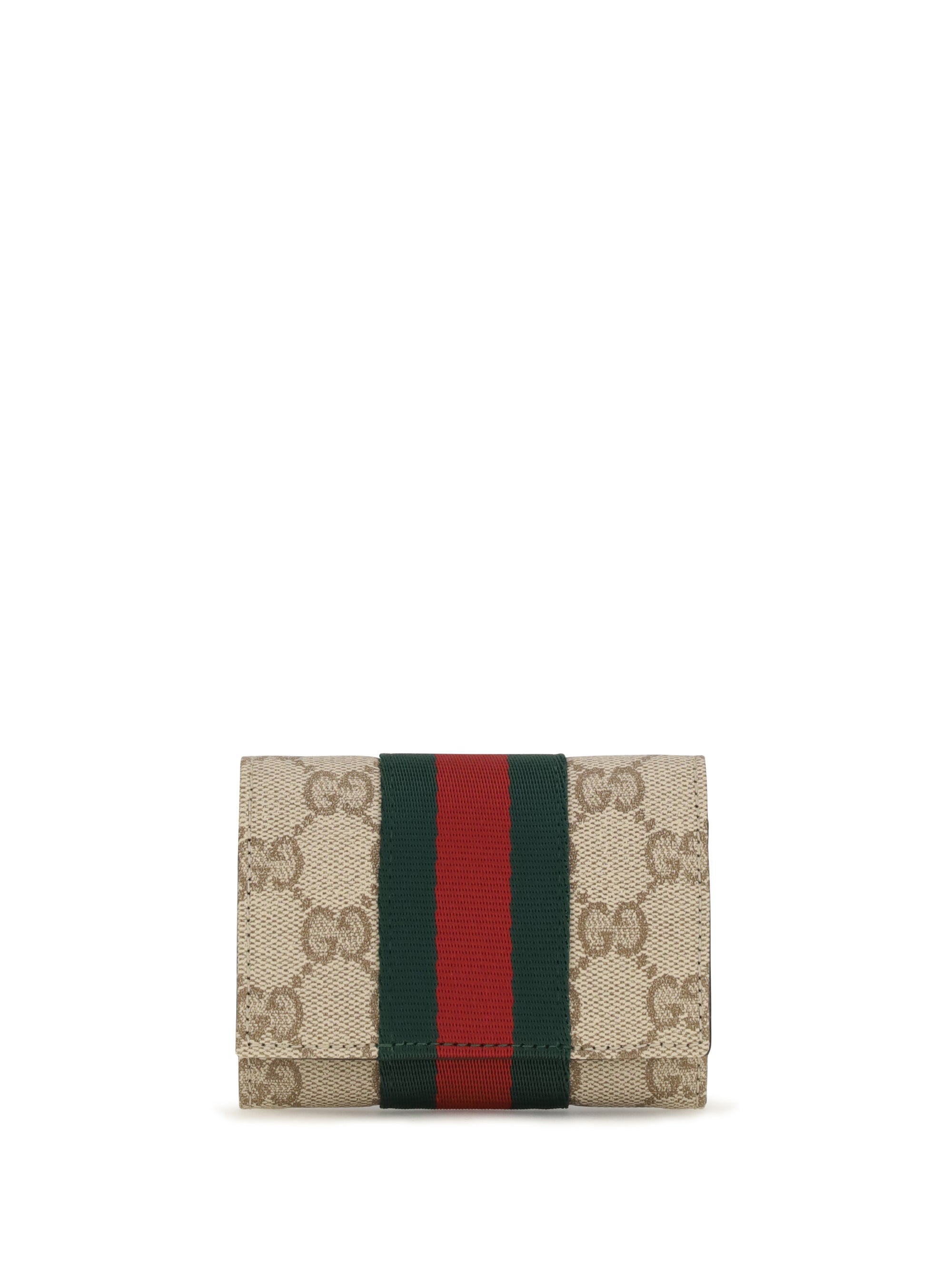 Gucci Web Card Case — Beige