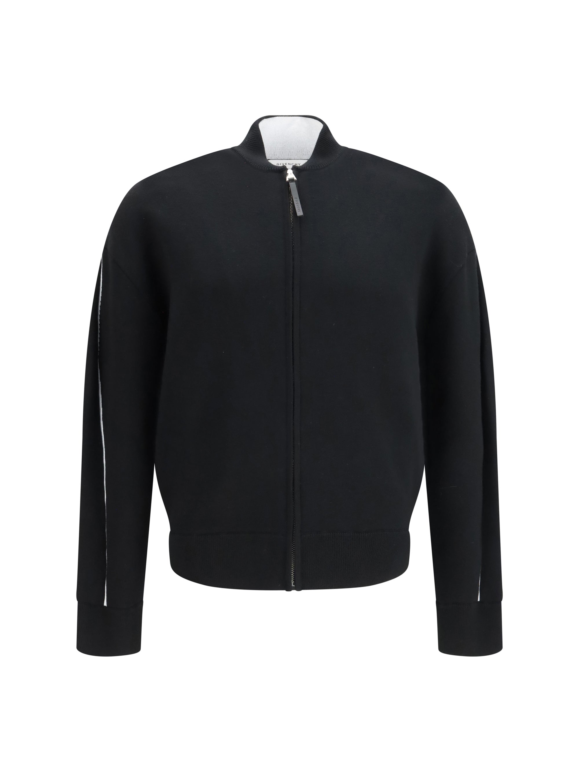Givenchy Stretch Wool-Blend Cardigan — Black