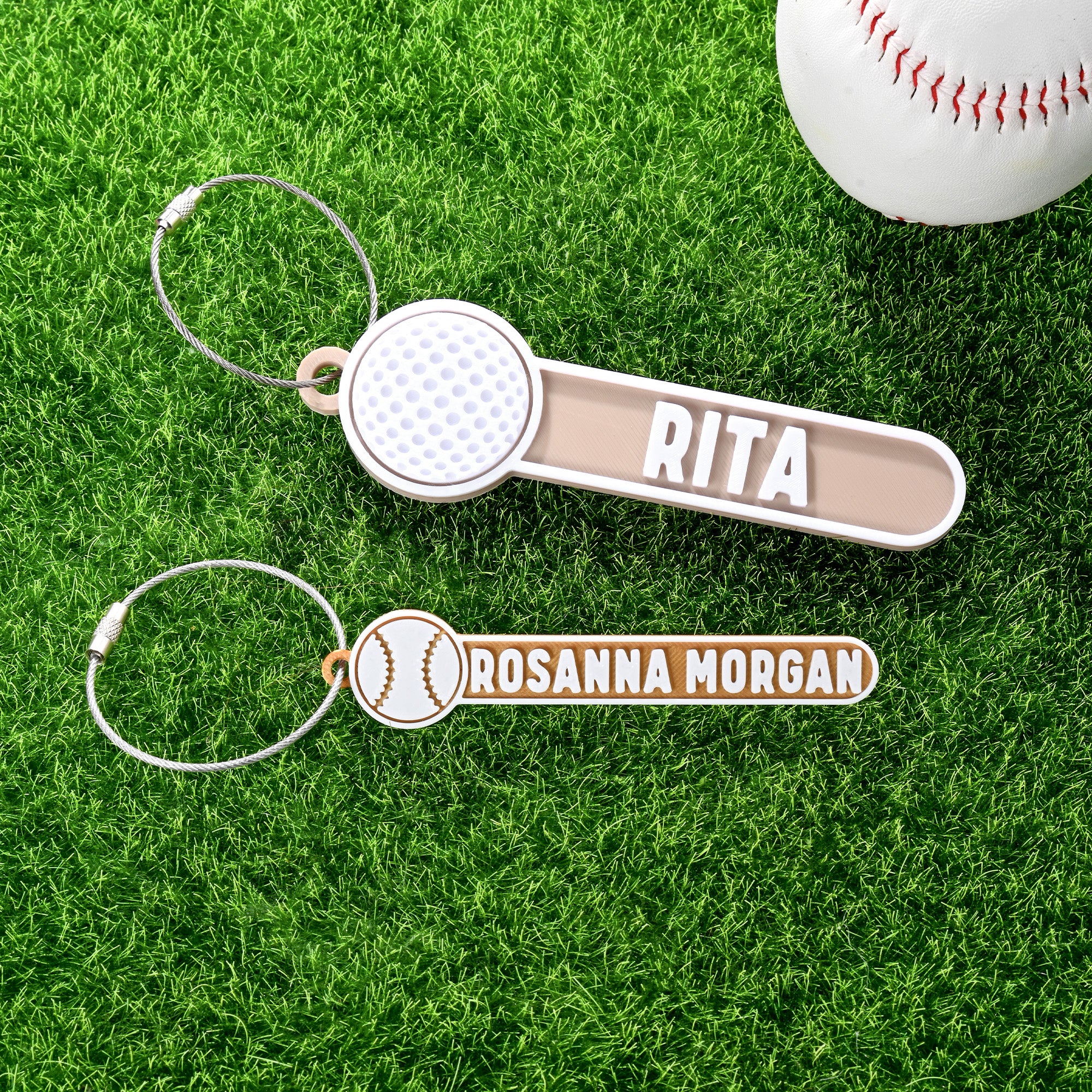 Llavero personalizado en 3D con el nombre de un deportista Regalo de cumpleaños para los amantes de los deportes de pelota
