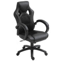 Faux Leather Gaming Chair with Wheels, Swivel Computer Gamer Desk Chair for Home Office, Black