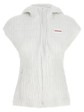 Ferragamo Padded Hooded Nylon Vest — White