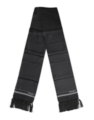 Men's Polka Dot Silk Foulard Scarf Black