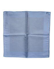 Light Blue Silk Square Men Foulard Scarf