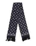 Black Silk Crown Fringes Men Foulard Scarf