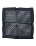 Men's Blue Cocktail Silk Square Foulard Scarf