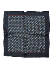Men's Blue Cocktail Silk Square Foulard Scarf