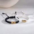Personalizado Multicolor Corazón Pulsera a juego con las iniciales Juego de 2 Aniversario Cumpleaños Regalo para Pareja Amante