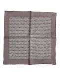Men's Brown Sea Horse Silk Square Foulard Scarf