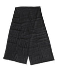 Men's Dark Gray Cashmere Fringes Neck Warmer Scarf