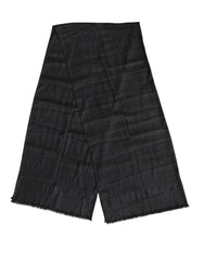 Men's Dark Gray Cashmere Fringes Neck Warmer Scarf