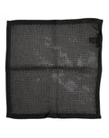 Men's Black Patterned Cotton Square Foulard Scarf