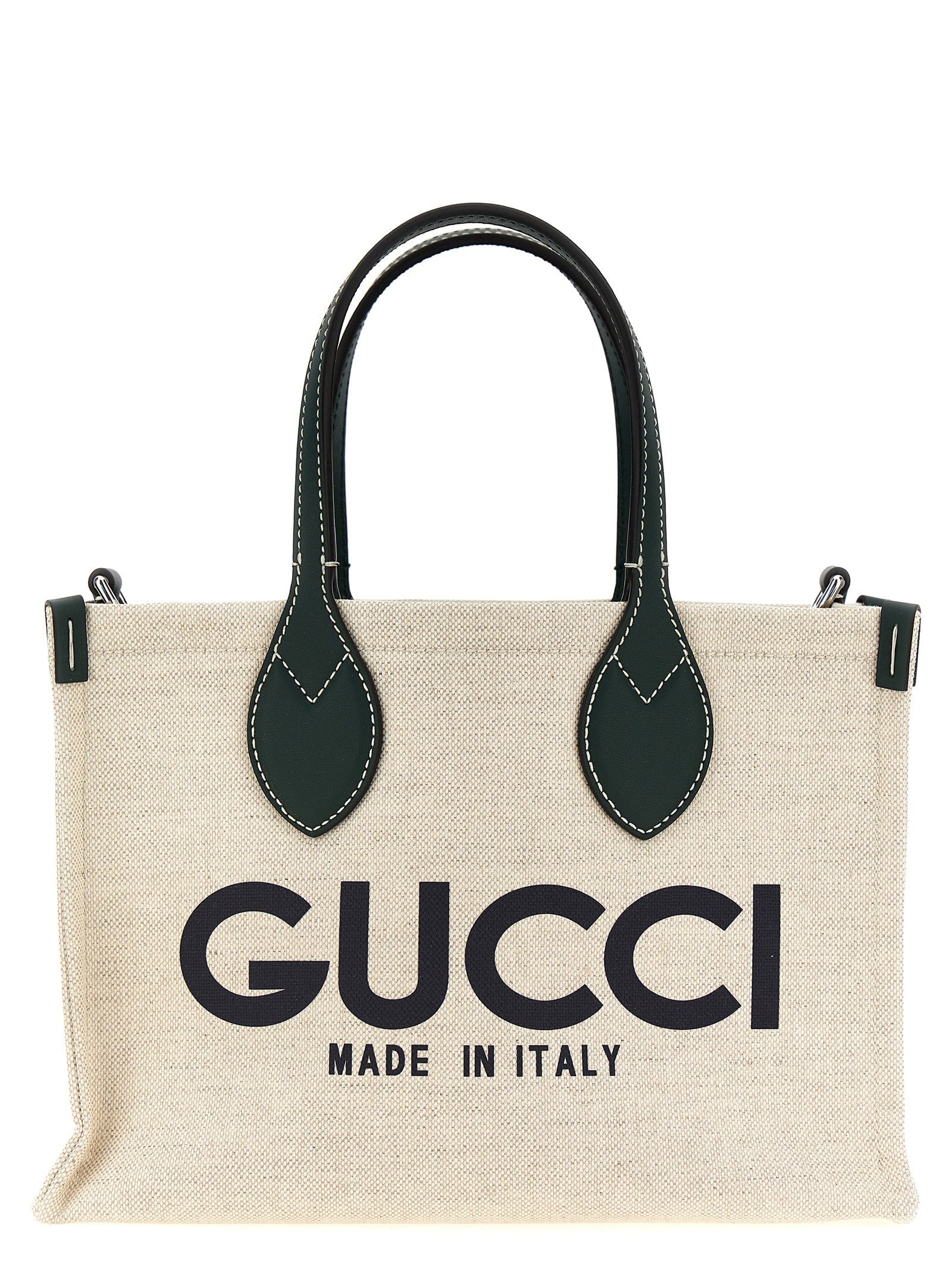 Gucci Logo-Print Canvas Tote Bag — Beige