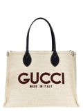 Gucci Logo-Print Canvas Tote Bag — Cream