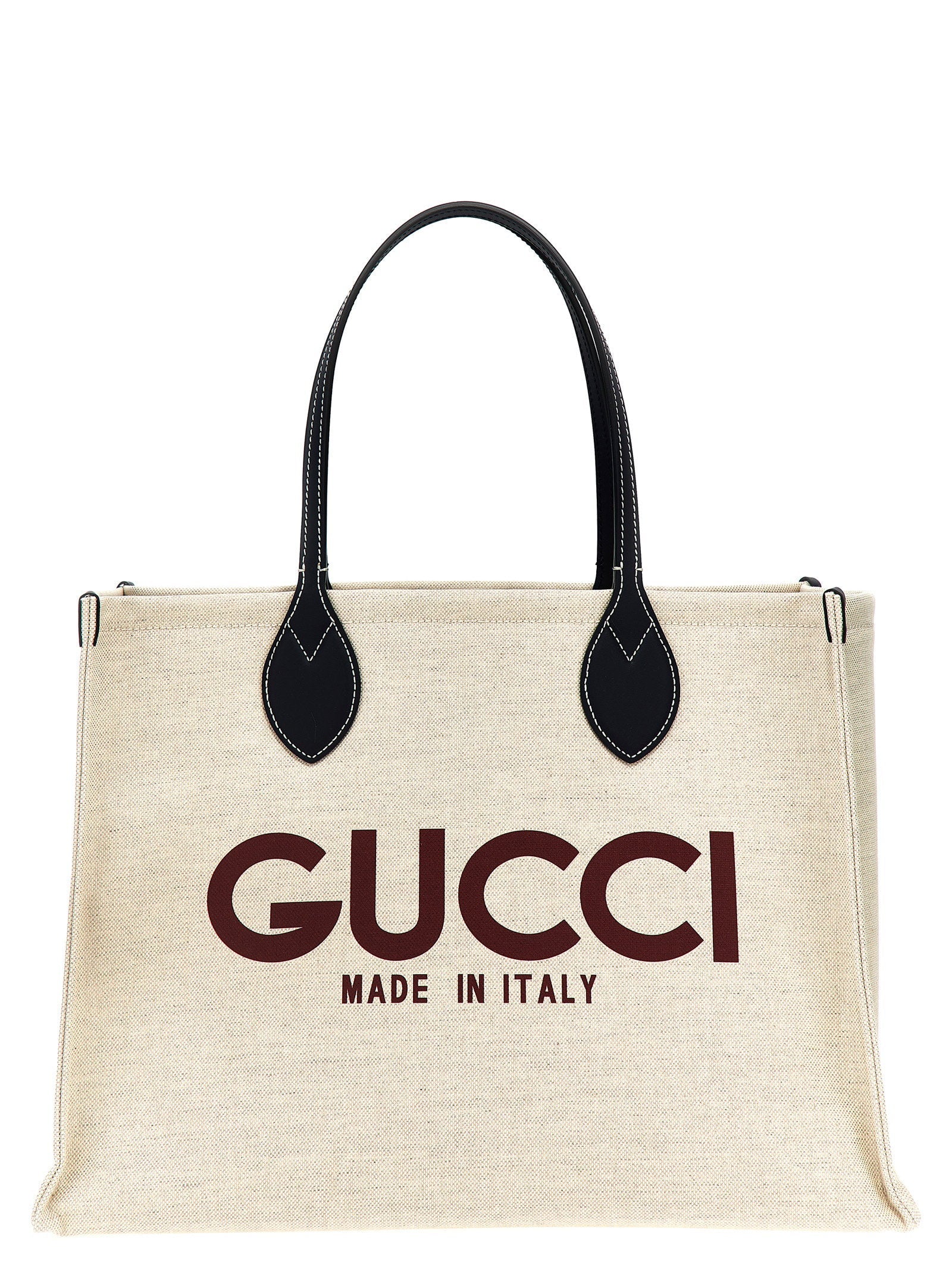 Gucci Logo-Print Canvas Tote Bag — Cream