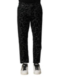 Gray Cotton Dg Logo Straight Men Denim Jeans Elastane Clothing