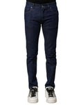 Blue Cotton Stretch Skinny Men Denim Jeans Clothing