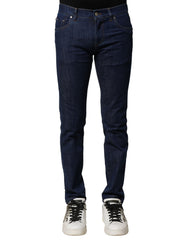 Blue Cotton Stretch Skinny Men Denim Jeans Clothing