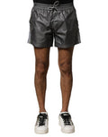 Men's Gray Polyester Mid Waist Casual Bermuda Shorts