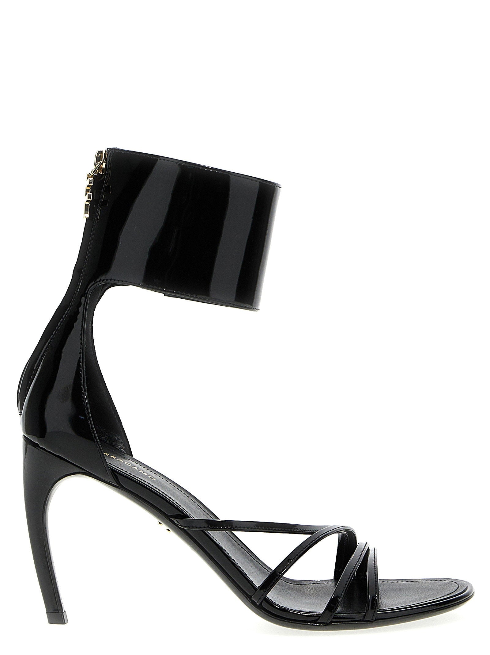Ferragamo Clethra Heel Sandal — Black
