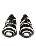 Men's Zebra Pony Fur Derby Shoe Black Calf Lamb